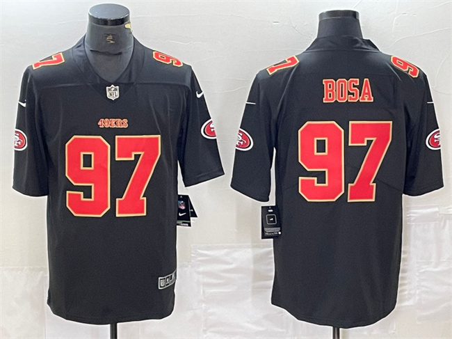 Men's San Francisco 49ers #97 Nick Bosa Black Vapor Untouchable Limited Stitched Jersey Men's San Francisco 49ers #97 Nick Bosa Black Vapor Untouchable Limited Stitched Jersey